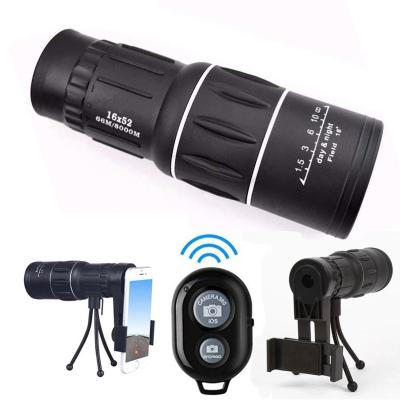 China BAK7 Amazon Hot Sale 16x52 Mobile Phone Telescope Monocular with Tripod Monocular Telescope for sale