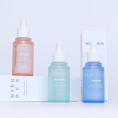 China Eco-friendly 35ml PETG Shoulder Oil Bottle Essential Sloped Cosmetic Packaging Plastic Bottle Dropper Bottle for sale