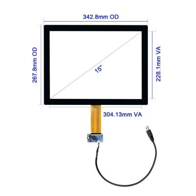 China 13.3 Inch LCD Panel Touch Screen PCAP Capacitive Anti-Glare Touch Screen LCD Monitor Led Display 5 Custom Touchscreens USB ~98 inches for sale