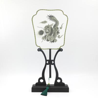 China China Wholesale Beautiful Chinese Embroidery Supplier Low Price Wooden Hand Fan for sale