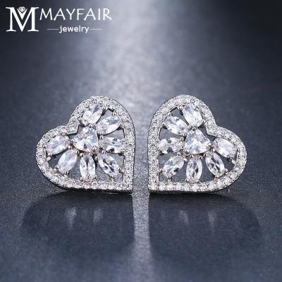 China TRENDY Zircon Earrings Women Shape Heart Shape Crystal Earrings Zircon Jewelry Cute Earrings Best Choice For Couples Gift for sale