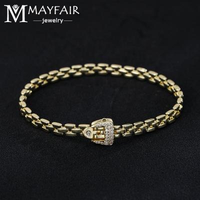 China FASHIONABLE Exquisite Simple Gold Color Zircon Stone Shape Bracelet & Bangles For Women Girls Party Dress-up Charm Jewelry for sale