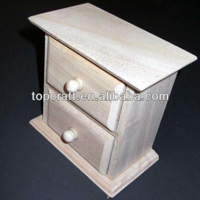 China 2 Drawer MINI Recyclable Wooden Chest 13cm Tall Decorate / Decoupage for sale