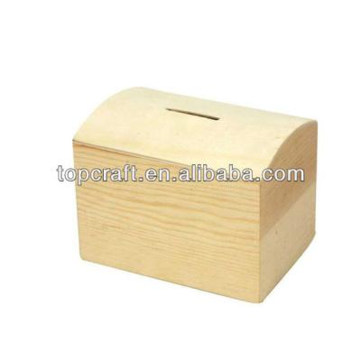 China Recyclable Natural Wooden Pine Piggy Bank Storage Decorate Removable Bottom Personalize Gift for sale