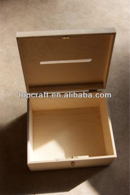 China Recyclable LOCKABLE PLAIN WOODEN WOODEN BOX for CUTTING WEDDING CARDS 29 X 25 X 15 cm for sale