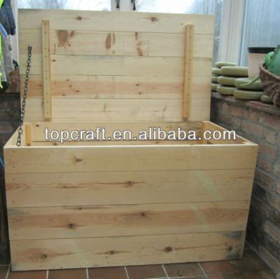 China Recyclable Huge Heavy Wooden Handcrafted Storage Cover / Chest / Trunk / Box With Lid And Handles for sale