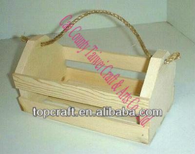 China Europe Wooden Tote Crate Slatted Wooden Crate With Rope Handle For Sale for sale