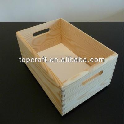 China Small wooden crate from Europe/small toy box with handles ideal for decoupage for sale