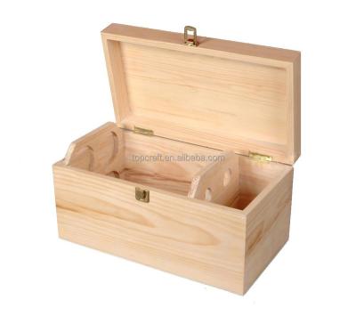 China Handmade Cheapest Natural Solid Wine/Sales Promotion Factory Price Pine Wood Beer Bottles Storage Gift Box for sale