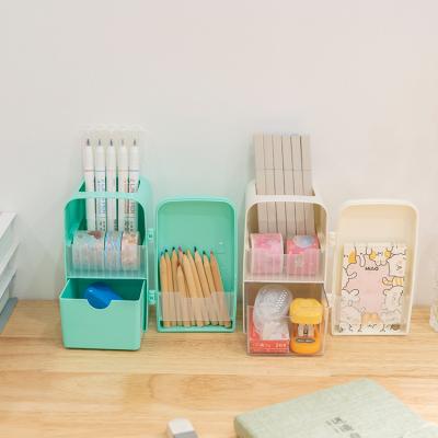 China House. Office. Hot Selling School Factory Wholesale Desktop Organizer Refrigerator Style Stationery Storage Box Office Plastic Container Pen Holder for sale