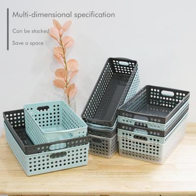 China Sustainable Wholesale Colorful Home Kitchen Supplies Vegetable Fruit Food Mesh Storage Plastic Basket Of Holes for sale