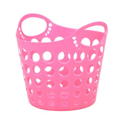 China Occasional ODM / OEM Customized Plastic Hollow-out Portable Bathroom Ware Container Storage Laundry Basket for sale