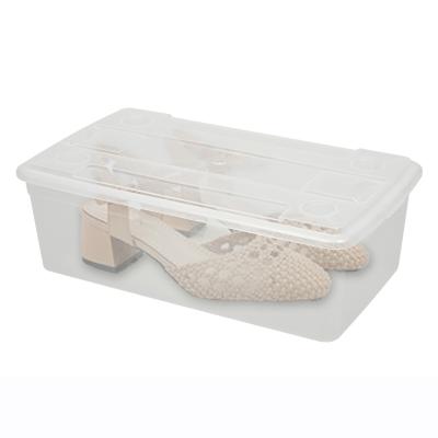 China Viable Made in China Plastic Rectangular Desk Organizer Transparent Small Shoe Box Storage Box for sale