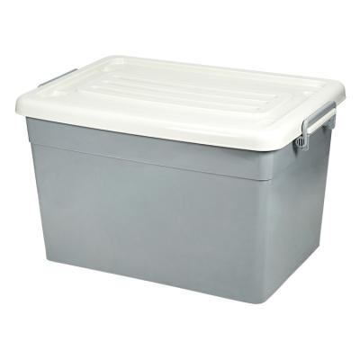 China Factory direct sale household 55L transparent dustproof plastic storage box viable large with wheel for sale