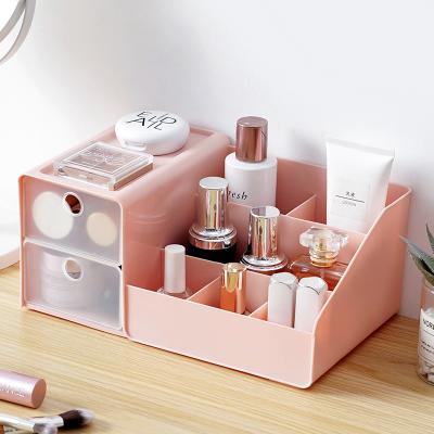 China Viable Type Plastic Lipstick Multifunctional Desktop Skin Care Sundries Cosmetics Organizer PP Cosmetic Drawer Storage Box for sale