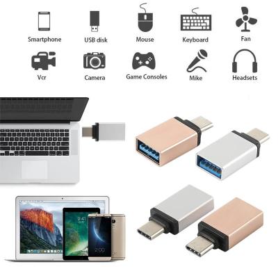 China Mobile Phone Factory Price USB Female 3.0 to Type-C USB 3.1 Male Converter Charging Data OTG Adapter for MacBook Pro, Note 8 S8 for sale