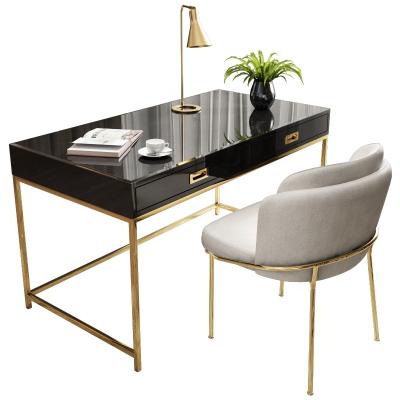 China Office Desk Stainless Steel Computer Light Luxury Home Office Desk With Drawers Modern Minimalist Wooden Computer Desk for sale