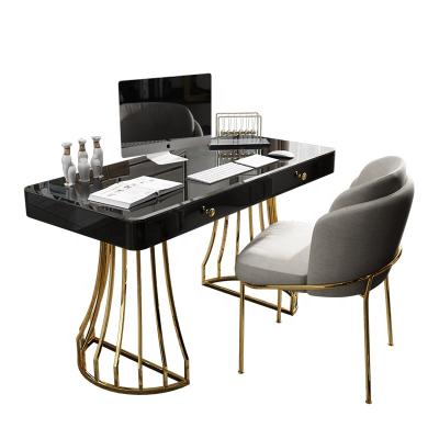 China Modern Luxury Modern Office Furniture Office Glass Computer Desk for sale