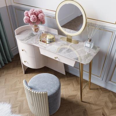 China Imported Rock Dish Dresser Dresser Stainless Steel Modern Lightweight Luxury Imported Dressing Table for sale