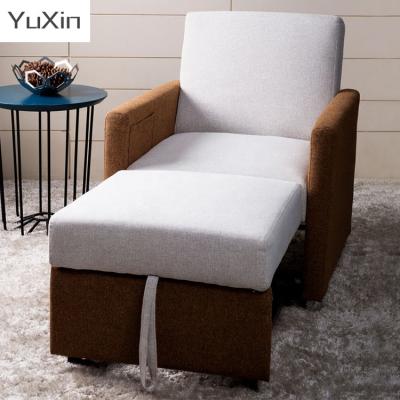 China (Other) Brown Adjustable 2 in 1 Functional Modern Living Room Sofa Bed Single Folding Chair for sale