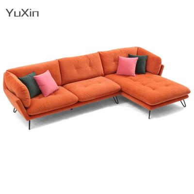 China (Other)Adjustable Modern Italian Sectional L Shaped Corner Fabric Couch Living Room Sofa for sale