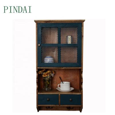 China Storage wall cabinet with doors and hooks for kitchen bathroom for sale