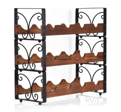 China Best Storage Sells Stackable 12 Bottle Metal Wine Storage Rack Display for sale