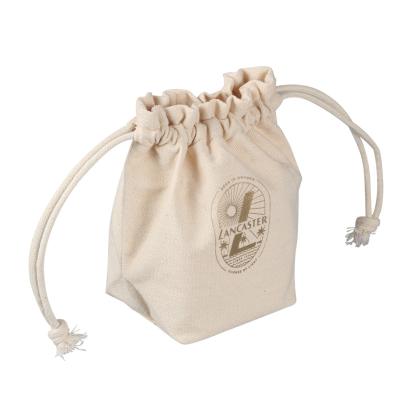 China Newest Hot Wholesale Custom Eco Friendly Cream High Quality Recycled Cotton Drawstring Bags for sale