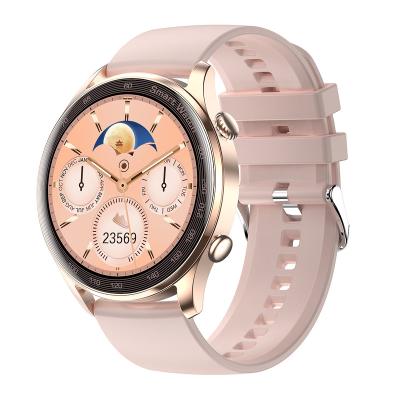 China Full Touch Screen Smartwatch Women 1.36inch Round Phone Call Fashion Wristband Smart Watch AK32 For Ladies for sale