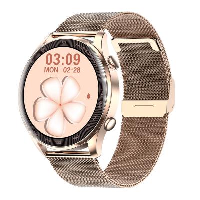 China AK32 Touch Screen Smart Watch Stainless Steel For Women 1.36inch Round Full Touch Screen Waterproof Wristband Bands Smartwatch for sale