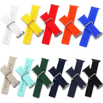 China Correa Official New Arrival Silicone Nylon Ultra 49mm Ocean Diving Rubber Elastic Watchbands For Apple for sale