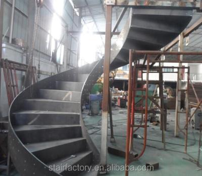 China European fashion curve shape indoor staircase, steel spiral staircase, fire fighting stairsTS-254 for sale