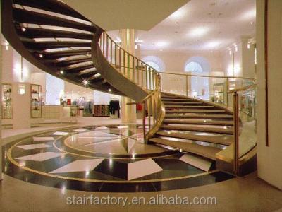 China Fashion Curve Shape Indoor European Stairs, Glass Steel Spiral Staircase, L-460 for sale