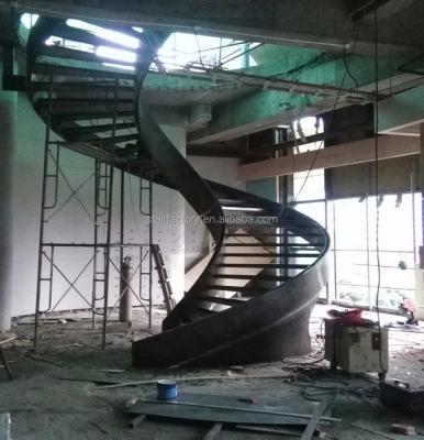 China Home House Stainless Steel Stairs Curved Stainless Steel Stairs Stainless - Glass Curved Stairs TS-474 for sale