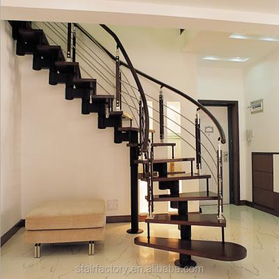 China Home House Modern Simple Indoor Stairs Used Indoor Solid Wood Treads Steel-Wood Stair Attic Stairs TS-383 Stairs Easy Installation for sale