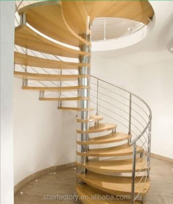 China Home Bedroom Indoor Spiral Stairs Used Indoor Steel Railing And Solid Wood Treads Spiral Stairs TS-391 for sale