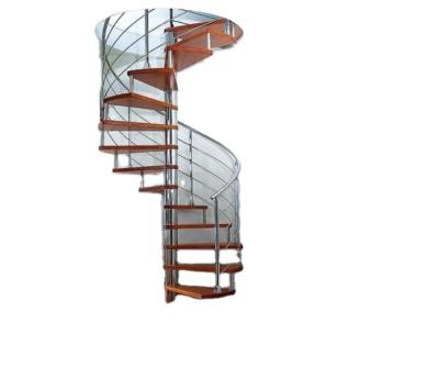 China Hotel Indoor Small Spiral Staircase Used Stainless Steel Spiral Stairs Wooden Wooden Spiral Indoor Stairs TS-378 for sale