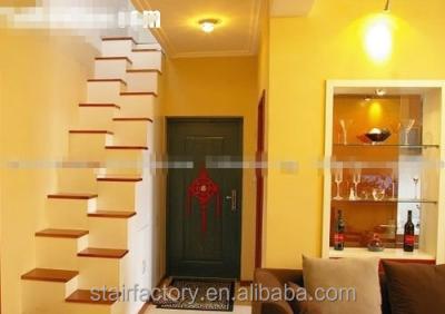 China Indoor European fashion straight staircase, closet stairs, solid wood staircase, oak, beech staircase, L-442 for sale