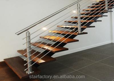 China Australian Home House fashion steel-wood staircase, used straight stairs, indoor staircase, beech wood treads, TS-217 for sale