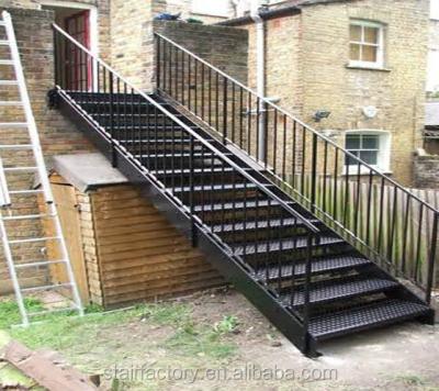 China Exterior metal construction staircase, exterior stair railing design, galvanized stairs, TS-248 for sale