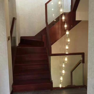 China Home Bedroom Staircase Step Stairs Indoor Glass Railing Staircase TSM-007 Indoor Solid Wood Solid Wood Staircase for sale