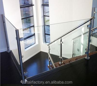 China Stair gate Stainless steel guardrail glass, stainless steel railings, tempered glass, stair railings, T-14 for sale