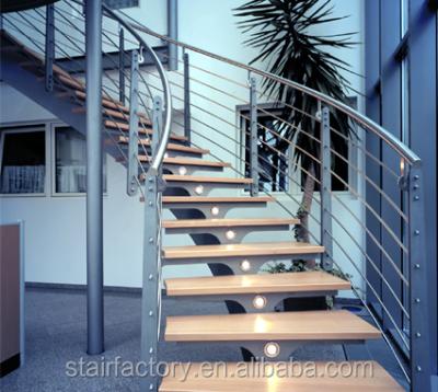 China Australian stairsIndoor LED Luminescent Stairs Hotel Styles Steel-Wood Indoor Luminescent Stairs L-190 for sale