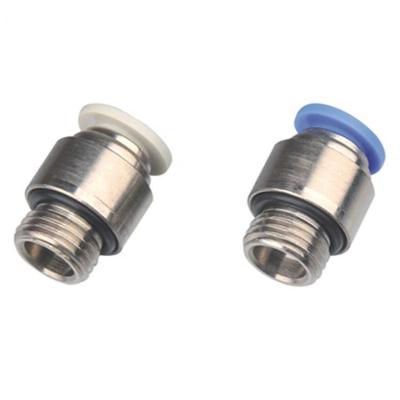 China Other Air Fitting Round Male POC One Touch Push Fitting Tube To Connect , Quick Air Fittings for sale