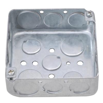 China Indoor factory quality direct protection UL514A standard galvanized steel material outlet box for switch for sale