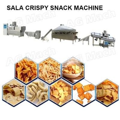 China Salad fries; Crispy rice; Puffed fish cakes; Puffe factory suppliers automatic stainless steel salad fry bugles production line for sale for sale