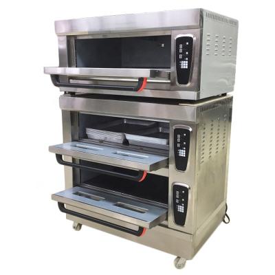 China Snack Factory Factory Supply Bakery Bread Double Layers Direct Oven With Steam for sale