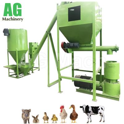 China Farms Small Homemade Chicken Feed Pellet Production Line 200-500kg/h for sale