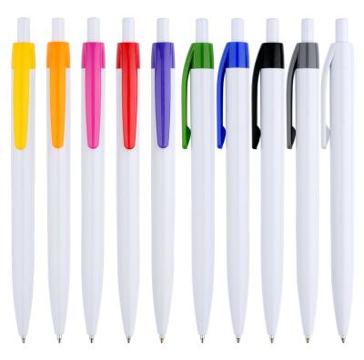 China Pen Cheapest Promotional Personalized Solid White Color Sublimation Blank Plastic Ballpoint Pen With Printing Custom Logo for sale