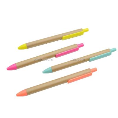 China Promotional Pen New Collection Natural Native Color Recycled Eco Craft Paper Promotional Pen for sale